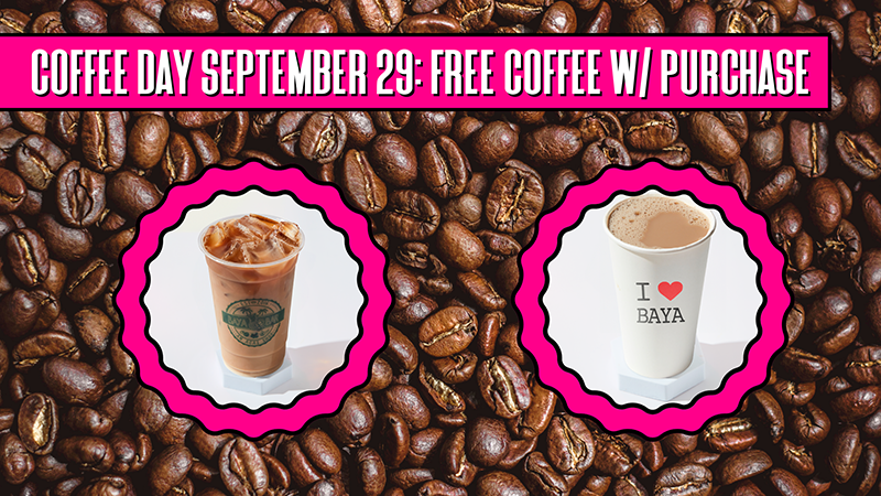 Coffee Day September 29 FREE Coffee with Purchase